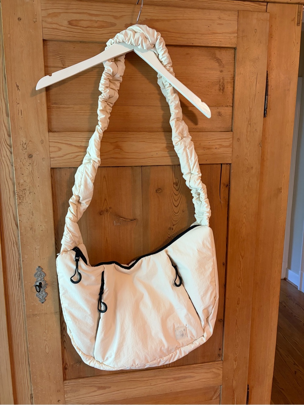 Free People Cream Shoulder Bag with Scrunch Strap